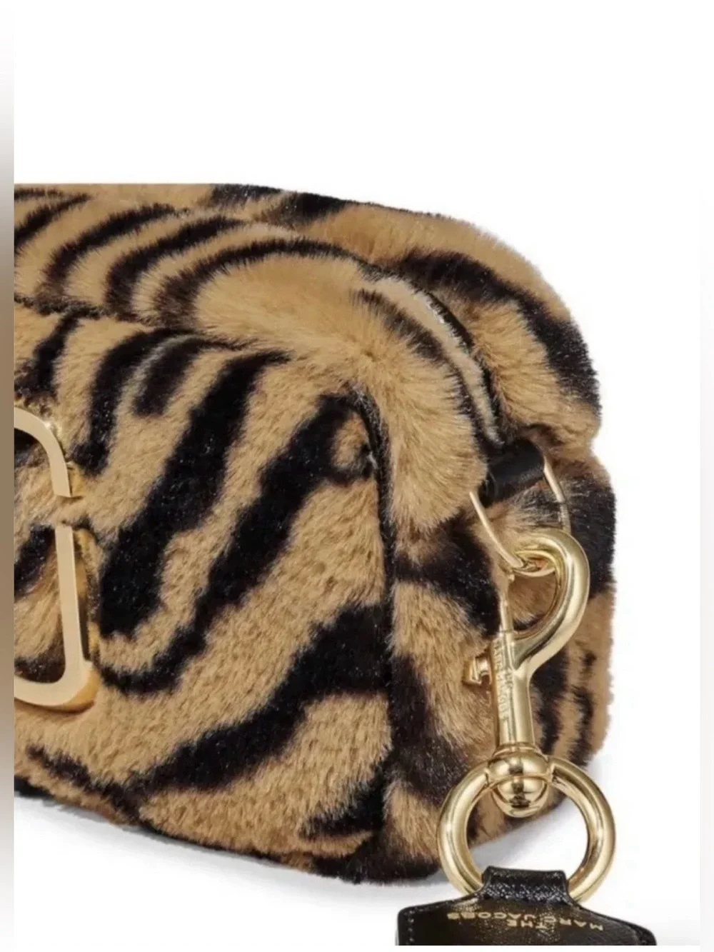 Marc Jacobs Tiger-Print Faux Fur Crossbody in Brown and Black with Gold Hardware - Picture 3 of 6